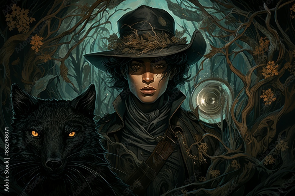 Canvas Prints a skilled and versatile ranger, tracking prey and surviving in the wilderness. - generative ai