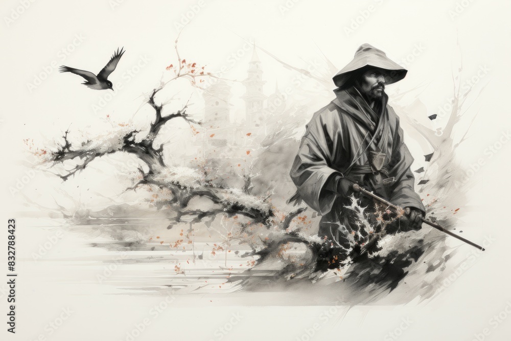 Canvas Prints a skilled and versatile ranger, tracking prey and surviving in the wilderness. - generative ai