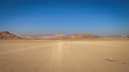 Scenic view of landscape at Wadi Rum desert in Jordan
