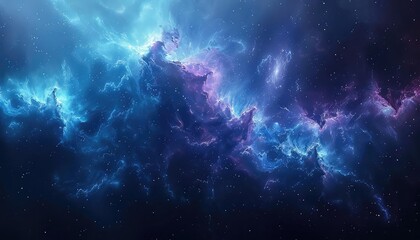 Fototapeta premium Vast space scene with countless stars and distant galaxies, deep blues and purples, digital art, expansive and aweinspiring,
