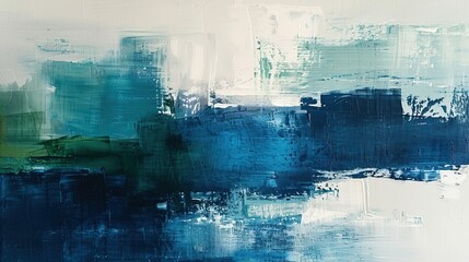 Tranquil navy and light blue brush strokes on canvas for a calming background