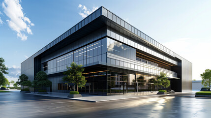 Fototapeta premium commercial building with metal cladding