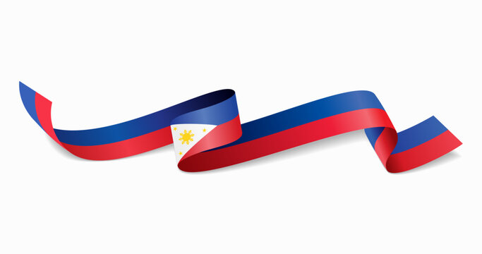 Philippines flag wavy abstract background. Vector illustration.