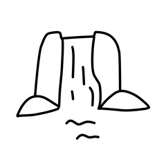 Natural waterfalls in cliffs doodle 