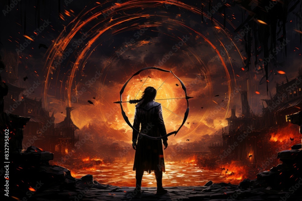 Canvas Prints a master of archery, striking distant targets with unparalleled accuracy. - generative ai