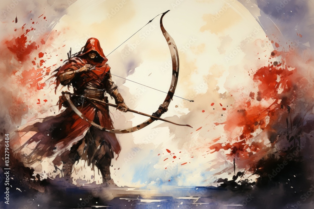 Canvas Prints a master of archery, striking distant targets with unparalleled accuracy. - generative ai