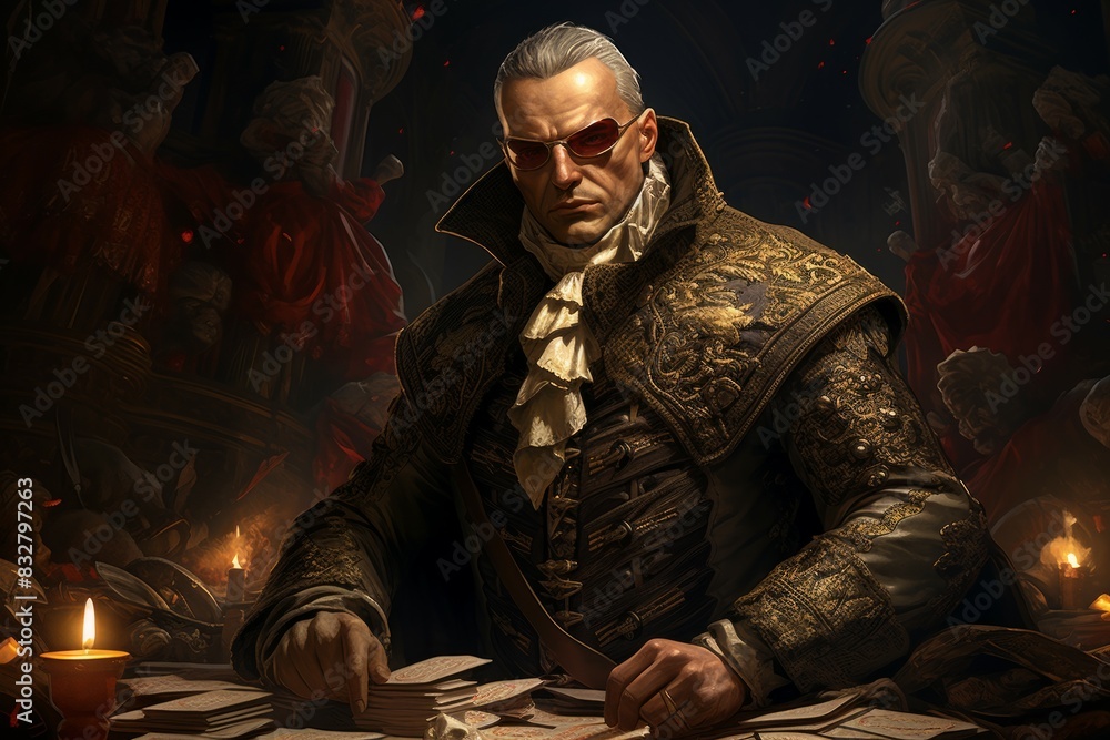 Canvas Prints a cunning and manipulative spy, gathering information and infiltrating enemy ranks. - generative ai