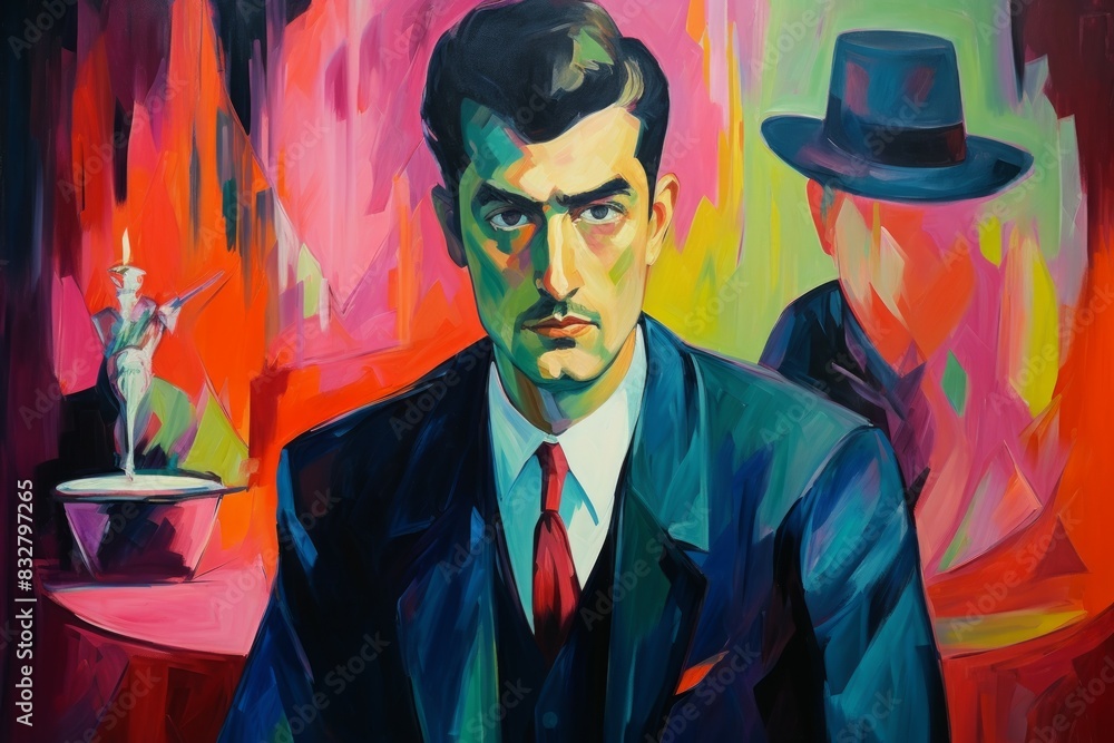Canvas Prints a cunning and manipulative spy, gathering information and infiltrating enemy ranks. - generative ai