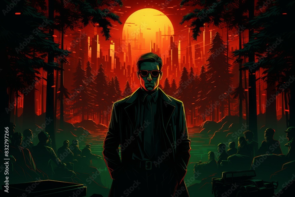 Wall mural a cunning and manipulative spy, gathering information and infiltrating enemy ranks. - generative ai