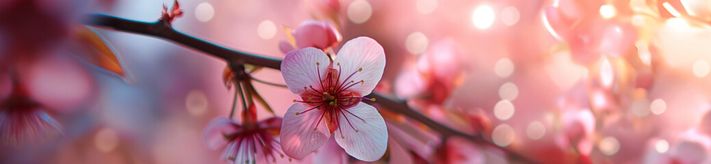 Fototapeta premium flowering spring cherry tree close-up