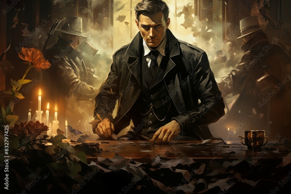 Canvas Prints a cunning and manipulative spy, gathering information and infiltrating enemy ranks. - generative ai