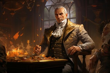 Obraz premium A cunning and manipulative spy, gathering information and infiltrating enemy ranks. - Generative AI