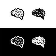Brain Logo silhouette design vector template. Think idea concept. Brainstorm power thinking brain Logotype icon Logo.
