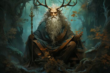 A wise and ancient druid, attuned to nature and capable of transforming into beasts. - Generative AI