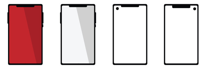 Smartphone icons, mobile phone mockup on transparent background. smartphone icon, vector illustration. Epsa10. 