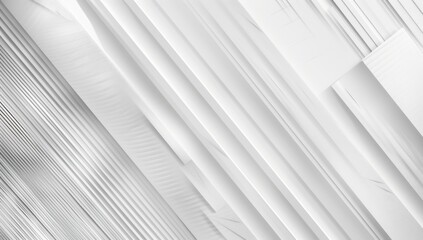 Fototapeta premium Abstract white background with diagonal lines and light grey color 