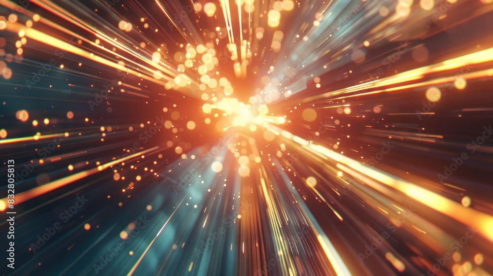 Poster futuristic dynamic light glare effect in abstract high speed motion