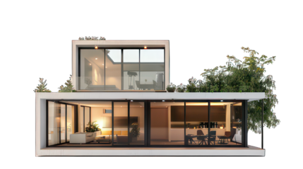 Modern cube appartement isolated on white created with Generative AI