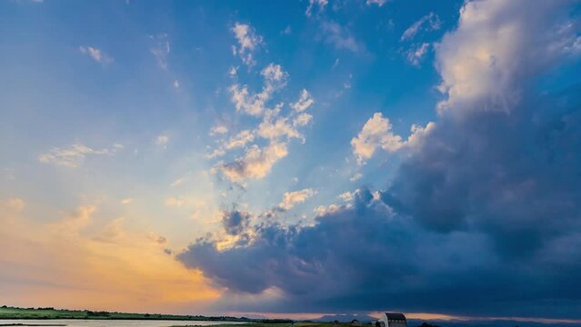 日没のタイムラプス	