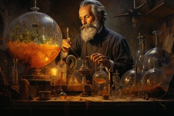 A master of alchemy and potion-making, concocting potent brews with mystical effects. - Generative AI