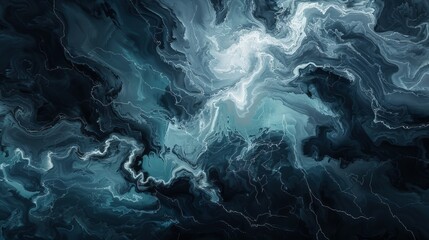 Abstract Thunderstorm Background with Lightning and Swirling Clouds