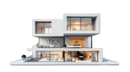 Modern cube appartement isolated on white created with Generative AI