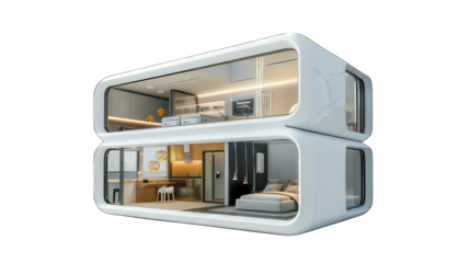 Modern cube appartement isolated on white created with Generative AI