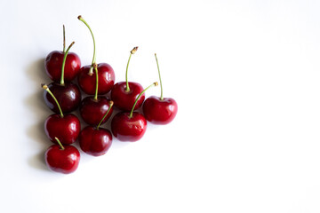 cherries on white background