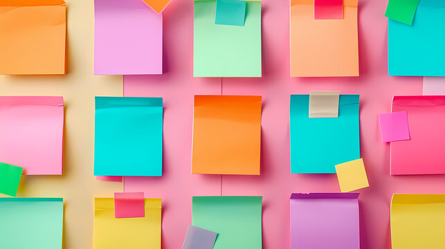 A wall covered in colorful sticky notes