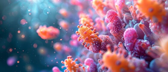 Naklejka premium Probiotic bacteria biology science microscopic medicine