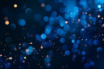 Ethereal Midnight Blue Bokeh Background