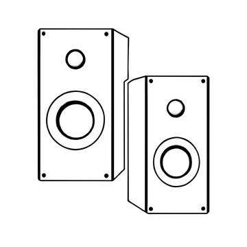 black and white speakers clip art preview