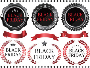 高級感のあるブラックフライデーのエンブレム6種セット