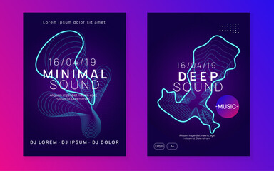 Techno Banner. Festival Invite. Psychedelic Beat Invitation. Edm Concert Graphic. Night Club Magazine. Violet Dance Poster. Green Music Event. Pink Techno Banner