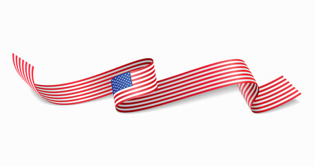 American flag wavy abstract background. Vector illustration. © Khvost