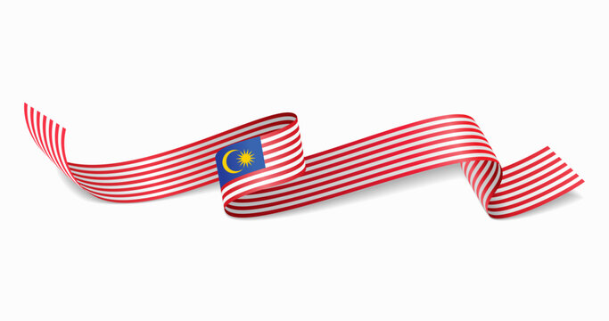 Malaysian flag wavy abstract background. Vector illustration.