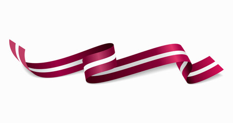 Latvian flag wavy abstract background. Vector illustration.