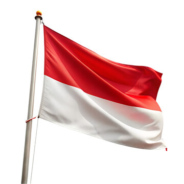 indonesia monaco national flag isolated 3d white background