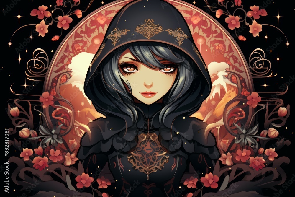 Wall mural a brooding and mysterious assassin, lurking in the shadows and eliminating targets with lethal preci