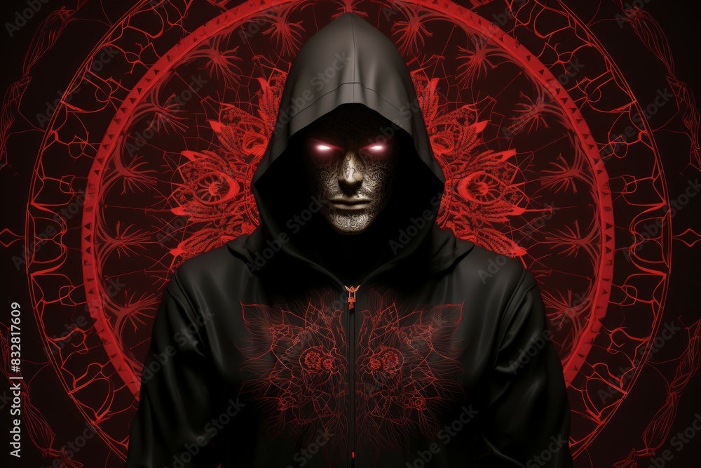 Wall mural a brooding and mysterious assassin, lurking in the shadows and eliminating targets with lethal preci