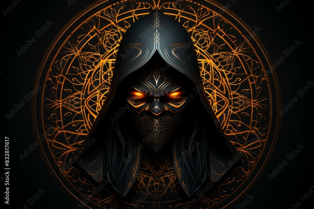 Canvas Prints a brooding and mysterious assassin, lurking in the shadows and eliminating targets with lethal preci