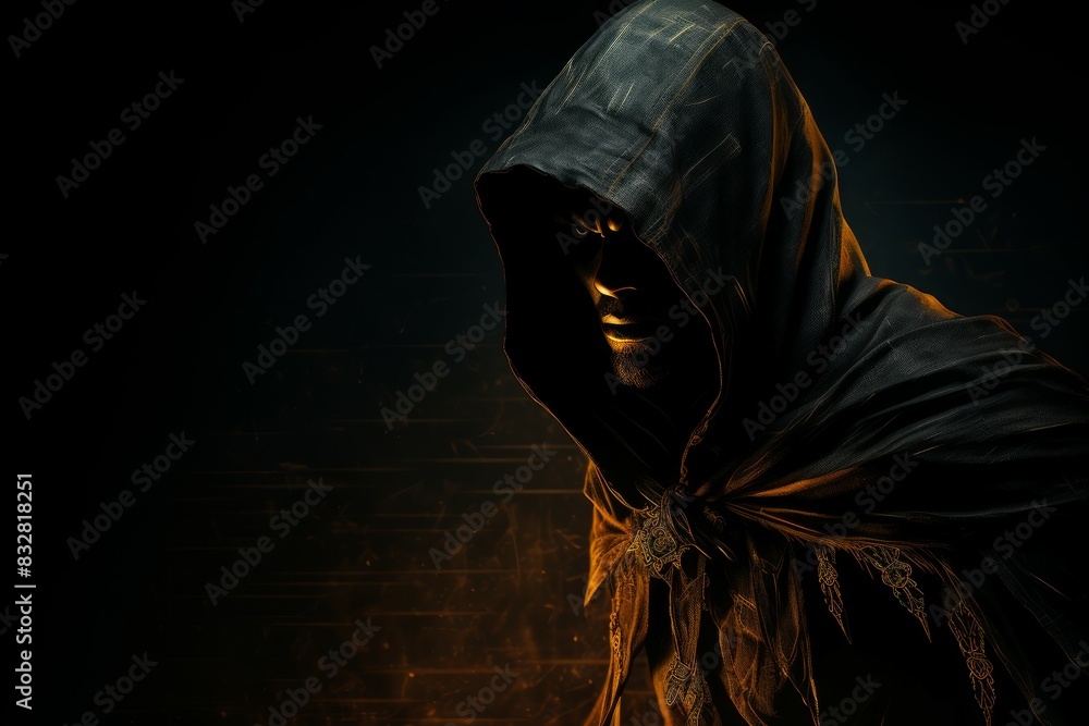 Wall mural a brooding and mysterious assassin, lurking in the shadows and eliminating targets with lethal preci