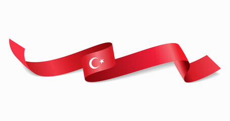 Turkish flag wavy abstract background. Vector illustration.