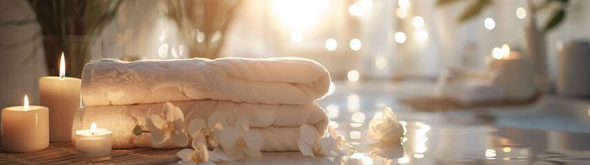 wellness resort towels for a massage, created with generative AI technology