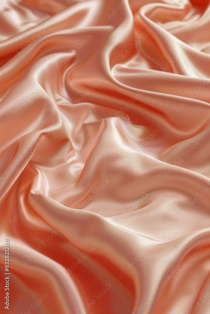 Poster tranquil pastel silk waves soft flowing fabric abstract background with copy space