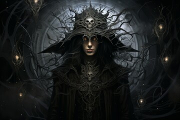 Fototapeta premium A skilled and versatile spellcaster, adept at manipulating the forces of magic to achieve desired outcomes. - Generative AI