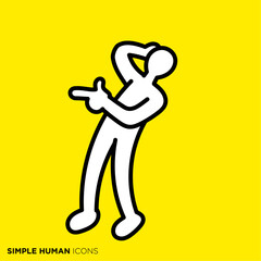 シンプルな人間のアイコンシリーズ, それだと指差す人