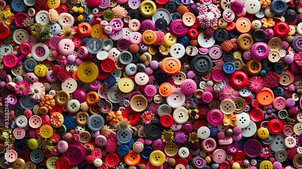 Poster creative button background design with unique and diverse elements for engaging visuals