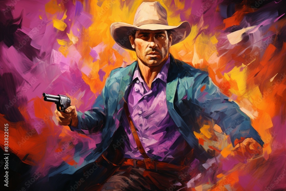Canvas Prints a relentless and skilled bounty hunter, tracking down and capturing fugitives with ruthless efficien