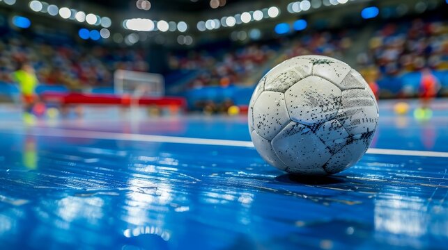 Intense focus  goalkeeper awaits penalty shot in summer olympics handball, showcasing concentration